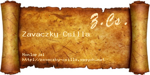 Zavaczky Csilla névjegykártya