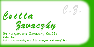 csilla zavaczky business card